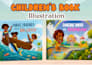 design children book illustration and free cover book for kdp amazon